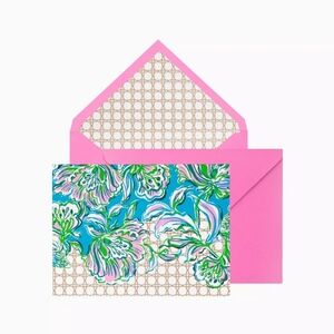 Lilly Pulitzer Floral Foldover Notes Boxed Set 10 Cards & 9 Envelopes